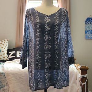 Avenue Blue Tunic Blouse